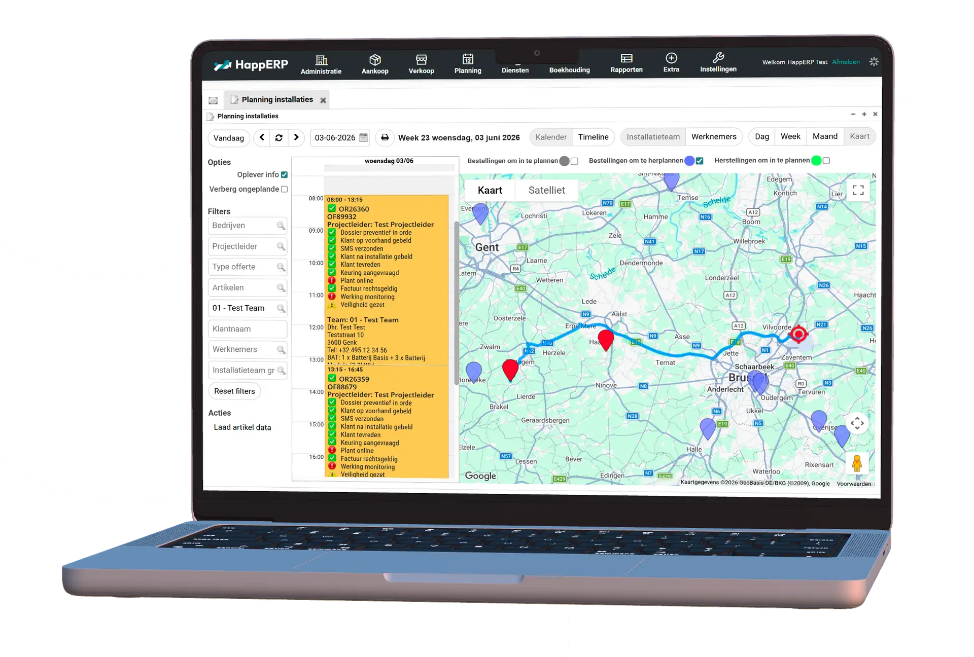 HappERP - Planning installations